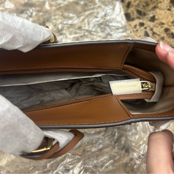 Michael Kors Brown and Cream Monogram tote bag. - Picture 10 of 12